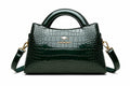 Women’s Crocodile-Embossed Patent Top Handle Shoulder Bag